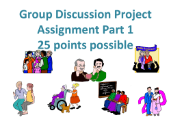 Group Discussion Project Assignment Part 1 25 points possible