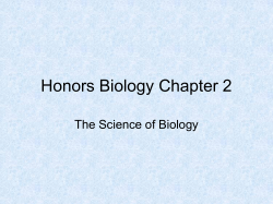 Honors Biology Chapter 2