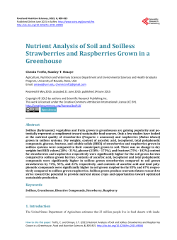 Nutrient Analysis of Soil and Soilless Strawberries and Raspberries