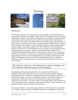 Energy Chapter - City of Berlin NH