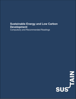 Sustainable Energy and Low Carbon Development Reading List