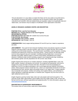 AOLC Lead On-Farm Educator Job Description