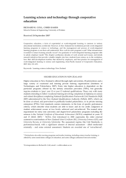 Learning science and technology through cooperative education