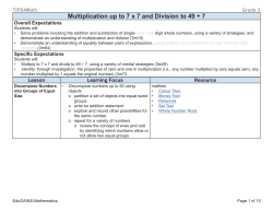 Grade 3 Multiplication and Division
