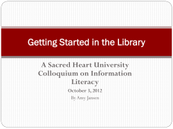 Getting Started in the Library - NEW ShuSquare