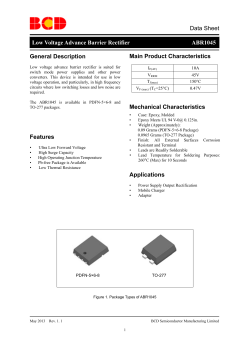 Data Sheet Low Voltage Advance Barrier Rectifier ABR1045