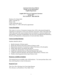 English 209 - American University of Beirut