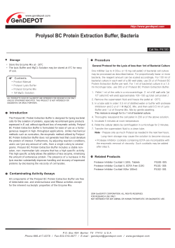 Prolysol BC Protein Extraction Buffer, Bacteria