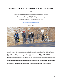 create a food rescue program in your community