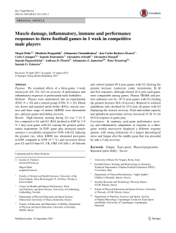 Muscle damage, inflammatory, immune and performance responses
