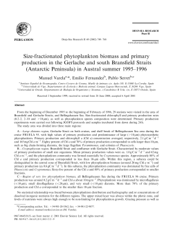 Size-fractionated phytoplankton biomass and primary production in