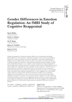 Gender Differences in Emotion Regulation