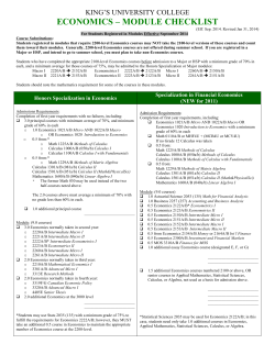 economics &ndash; module checklist