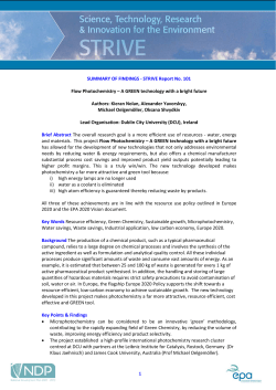 SUMMARY OF FINDINGS - STRIVE Report No. 101 Flow