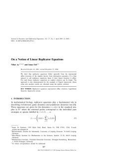 On a Notion of Linear Replicator Equations