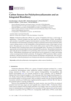 Carbon Sources for Polyhydroxyalkanoates and an