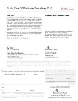 Costa Rica OCC Mission Team May 2016