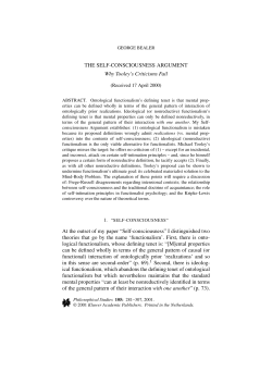 The Self-consciousness Argument: Why Tooley`s Criticisms Fail