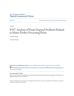 B707: Analysis of Waste Disposal Problems Related to Maine