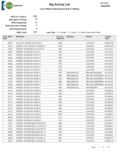 Rig Activity List