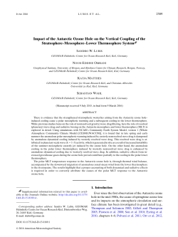 Impact of the Antarctic Ozone Hole on the Vertical Coupling of the