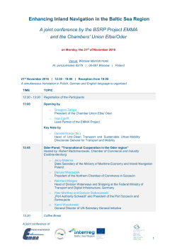 Enhancing Inland Navigation in the Baltic Sea Region A joint