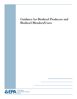 Guidance for Biodiesel Producers and Biodiesel Blenders