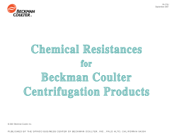 Chemical Resistances for Beckman Coulter Centrifugation Products