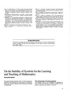 On the Stability of Symbols for the Learning and Teaching of
