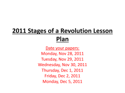 2011 Stages of a Revolution Lesson Plan