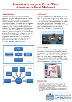 Immersion in non-game Virtual Words A.Kanamgotov