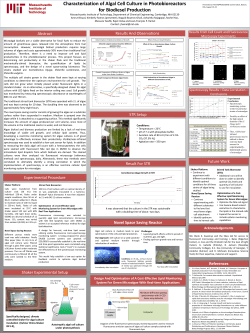 Characterization of Algal Cell Culture in Photobioreactors for