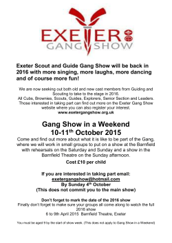 Exeter Scout and Guide Gang Show will be back in 2016 with more