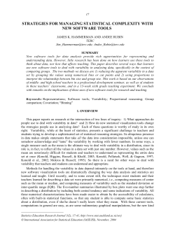 Strategies for Managing Statistical Complexity with New Software