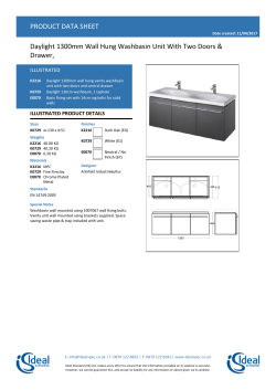 Daylight 1300mm Wall Hung Washbasin Unit With Two Doors