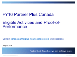FY16 Partner Plus Canada Eligible Activities and Proof-of