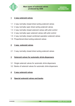 Main types of solenoid valves produced by ODE 1 2 way solenoid