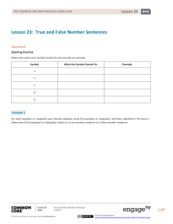 Grade 6 Mathematics Module 4, Topic G, Lesson 23