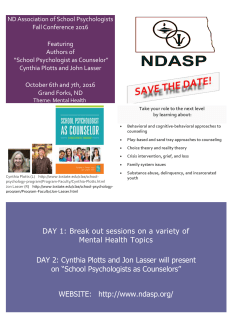 SAVE THE DATE! - North Dakota Association Of School Psychologists