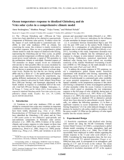 Ocean temperature response to idealized Gleissberg and de Vries