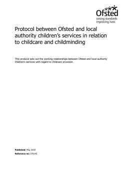 Protocol between Ofsted and local authority children services