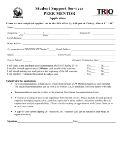 Become an SSS Peer Mentor - TRiO Student Support Services