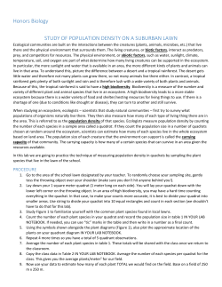 study of population density on a suburban lawn