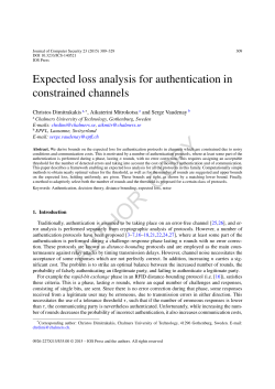 Expected loss analysis for authentication in constrained channels