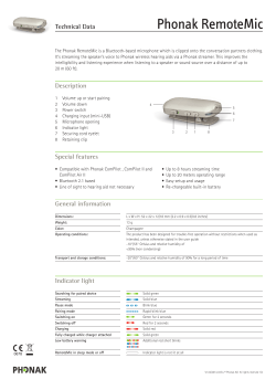 Technical Data Description Special features General information