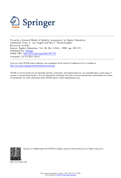 Towards a General Model of Quality Assessment in Higher Education