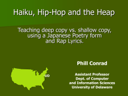 HaikuHipHopAndTheHea.. - University of Delaware