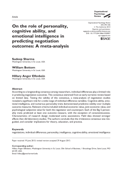 On the role of personality, cognitive ability, and emotional