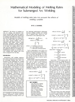 Mathematical Modeling of Melting Rates for Submerged Arc Welding