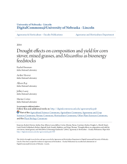 Drought effects on composition and yield for corn stover, mixed